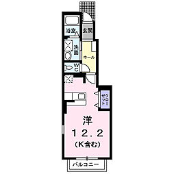 フリーデA・K ワンルームの間取図画像