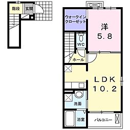 パレシャルマン3 1LDKの間取図画像