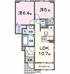 コリーヌ久住VI 2LDKの間取図画像