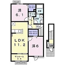 ヴィル・フォーレ6 2LDKの間取図画像