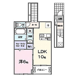 アンシャンテ 1LDKの間取図画像