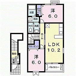 メルシーAIE 2LDKの間取図画像