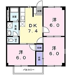スマイルームA 3DKの間取図画像