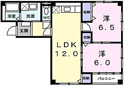 ガーデンハイム須田 2LDKの間取図画像