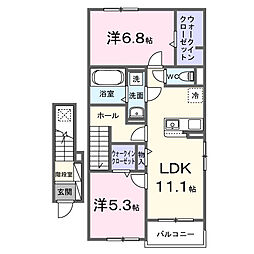 ブリーズガーデン 2LDKの間取図画像