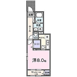 シャンペトル・S 1Kの間取図画像