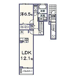 フランシーズコート行田 1LDKの間取図画像