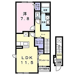 ガーデンKOSAKA 1LDKの間取図画像