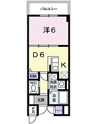 パールヒルズ入江町 1DKの間取図画像