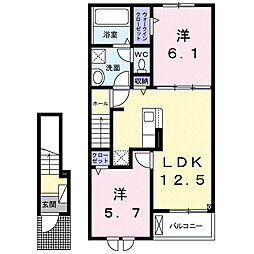 リアライズI 2LDKの間取図画像