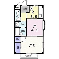 デルソーレ・Y 2Kの間取図画像