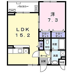 エム・ヴィレッジ3 1LDKの間取図画像