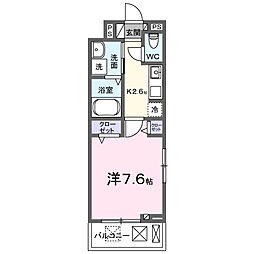 アウグーリI 1Kの間取図画像