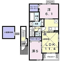ベル・グラース 2LDKの間取図画像