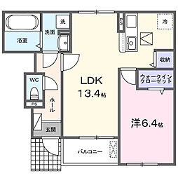 プレッソ高砂 1LDKの間取図画像