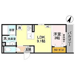 D-Grande弥生E 1LDKの間取図画像