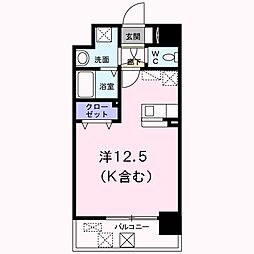 クラウンパレス ワンルームの間取図画像