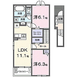 グラン・クオーツ 2LDKの間取図画像