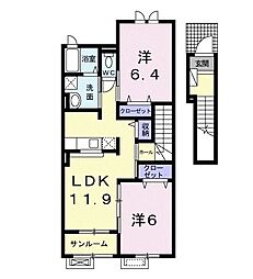 エスボナール 2LDKの間取図画像