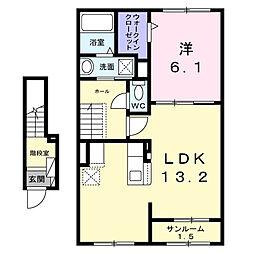 KASHIWA HILLS 1LDKの間取図画像