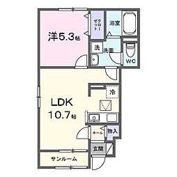 船所アパート(028717701) 1LDKの間取図画像
