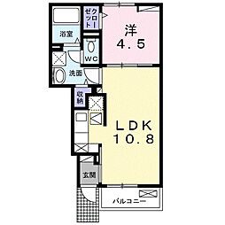 プルミエール 春 II 1LDKの間取図画像