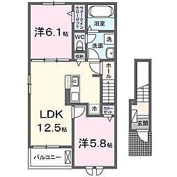 メゾン リアン 2LDKの間取図画像