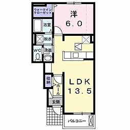 ベルカンフリエ 1LDKの間取図画像