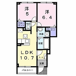 ボンヌール ツー 2LDKの間取図画像