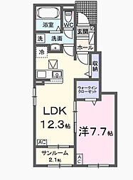 ReiRan(レイラン)I 1LDKの間取図画像