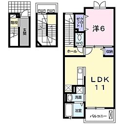 レジデンス西九条 1LDKの間取図画像