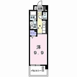 ショコラ3 1Kの間取図画像