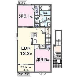 アプリコット.K 2LDKの間取図画像