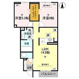 Lamure(ラミュール) 2LDKの間取図画像
