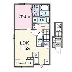 カーサ 福岡 III 1LDKの間取図画像