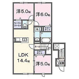 クレストール リヴェール 3LDKの間取図画像