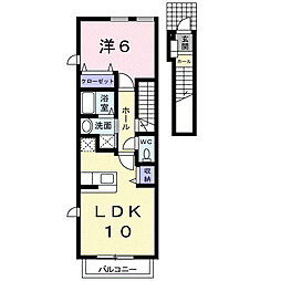 サンフラワー2 1LDKの間取図画像