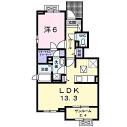 オヤマツベースキャンプリバティベース 1LDKの間取図画像