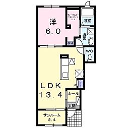 サンフィールド 1LDKの間取図画像