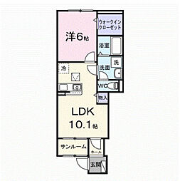 シエル西軽井沢A 1LDKの間取図画像