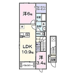 リバティードリームハルII 2LDKの間取図画像