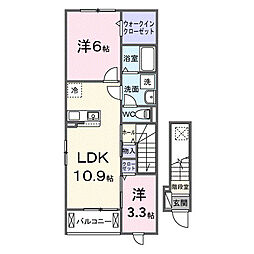 リバティードリームハルI 2LDKの間取図画像