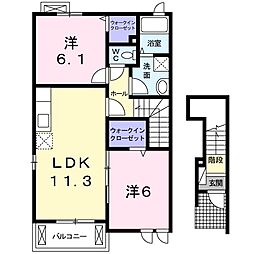 エスペランサ2 2LDKの間取図画像