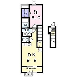 ビブレ・パルク2 1DKの間取図画像