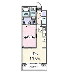 旭町1丁目アパート(028751901) 1LDKの間取図画像