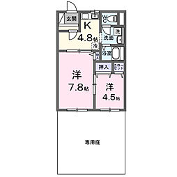 J・フローレンス 2Kの間取図画像