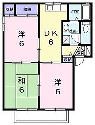パークサイド328A 3DKの間取図画像