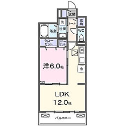 グランツ宇津木 1LDKの間取図画像