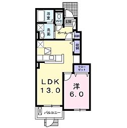 プリムラ梶島 1LDKの間取図画像