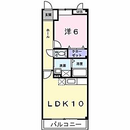 ヴィラージュコート 1LDKの間取図画像